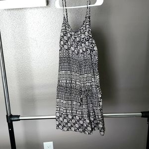 Black and tan shorts romper